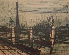Senna e torre Eiffel - Impressione litográfica