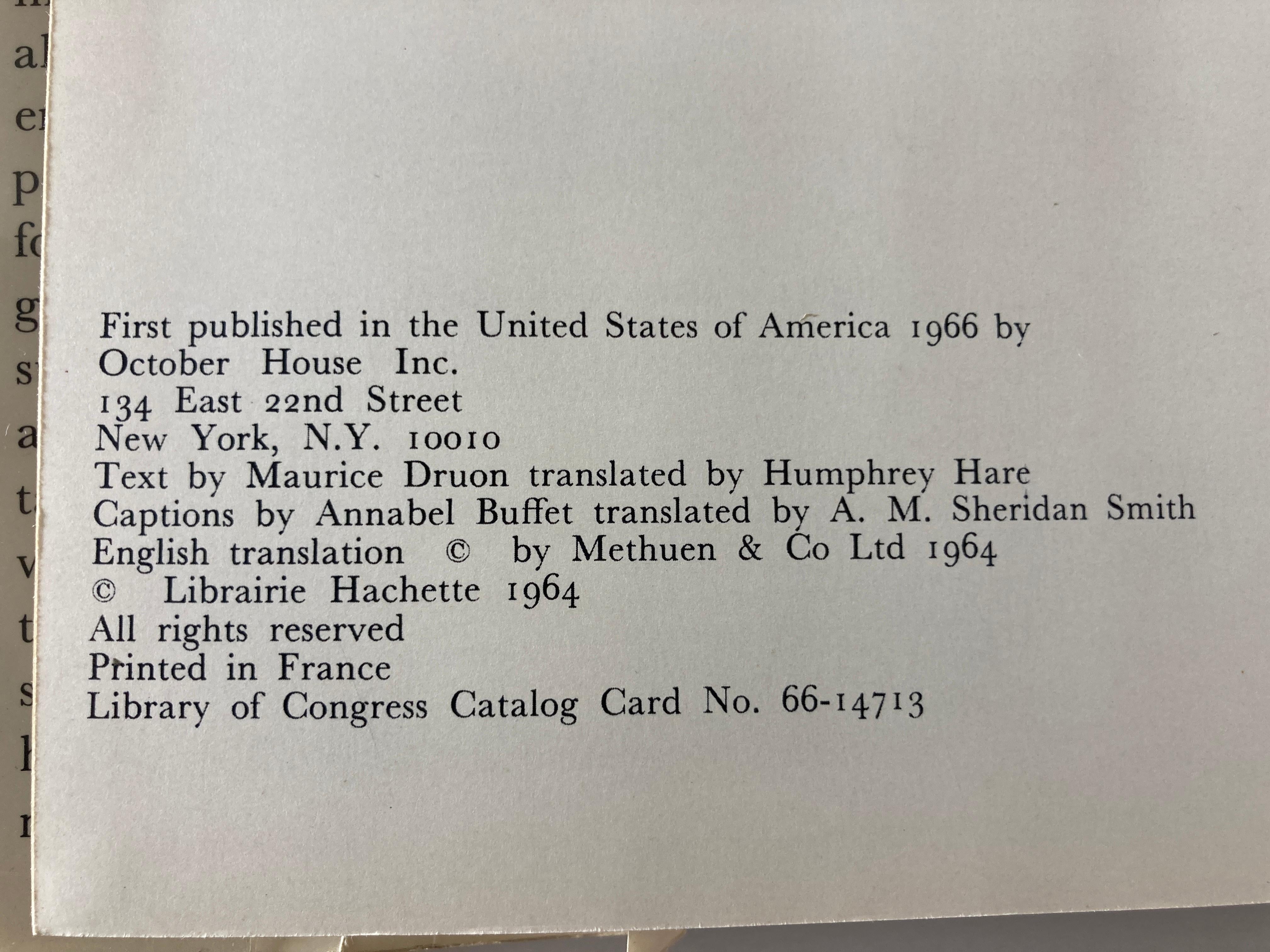 Papier Table basse Bernard Buffet Livre de collection d'art, 1966 en vente