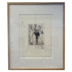 Bernard Buffet Gravure : Nature morte aux fleurs dans un vase