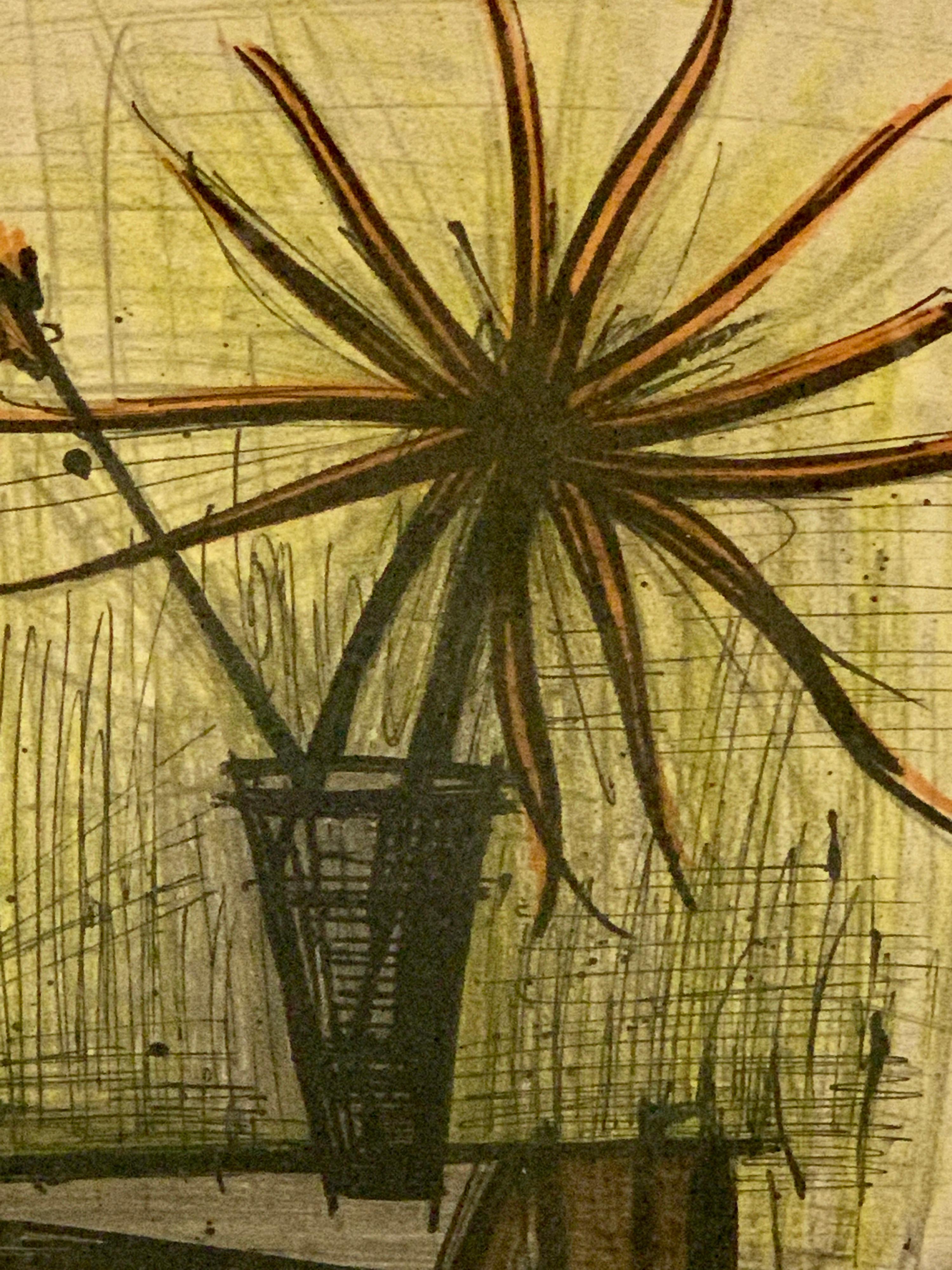 Bernard Buffet, Floral Still Life Lithograph, 37/50 In Good Condition For Sale In West Palm Beach, FL
