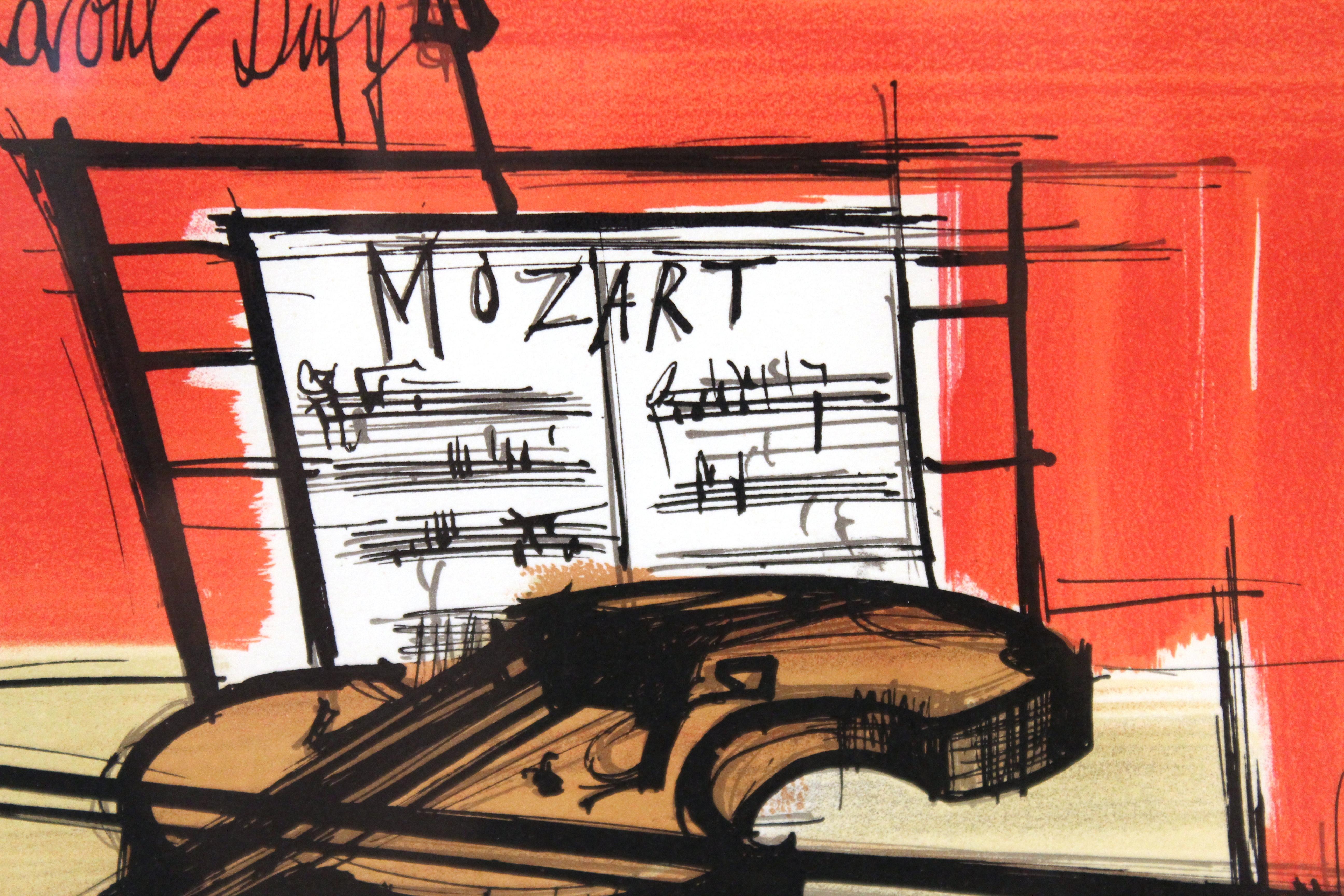 Bernard Buffet 'Homage To Dufy' Modern Lithograph In Good Condition For Sale In New York, NY