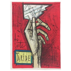 Bernard Buffet "LA CARTE " TARIDE "" FANTOMAS Series, Lithography Mourlot