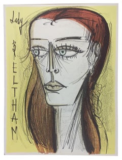 Bernard Buffet "LADY BELTHAM "" serie FANTOMAS - Litografía Mourlot