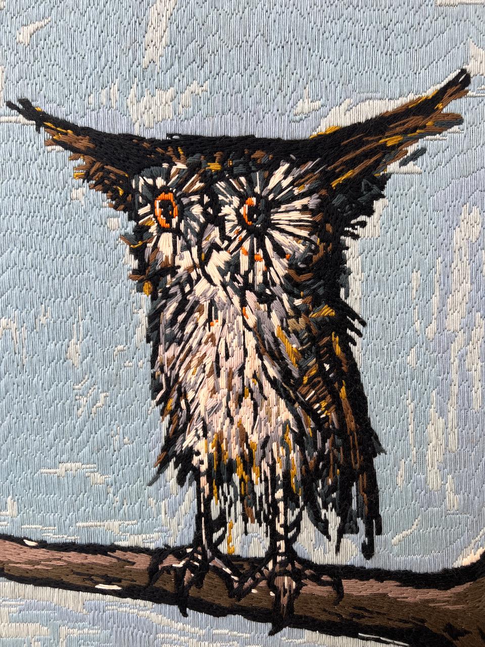 La Chouette (Il gufo), 1969 (prototipo di DMC) - Mixed Media Art Scuola francese di Bernard Buffet