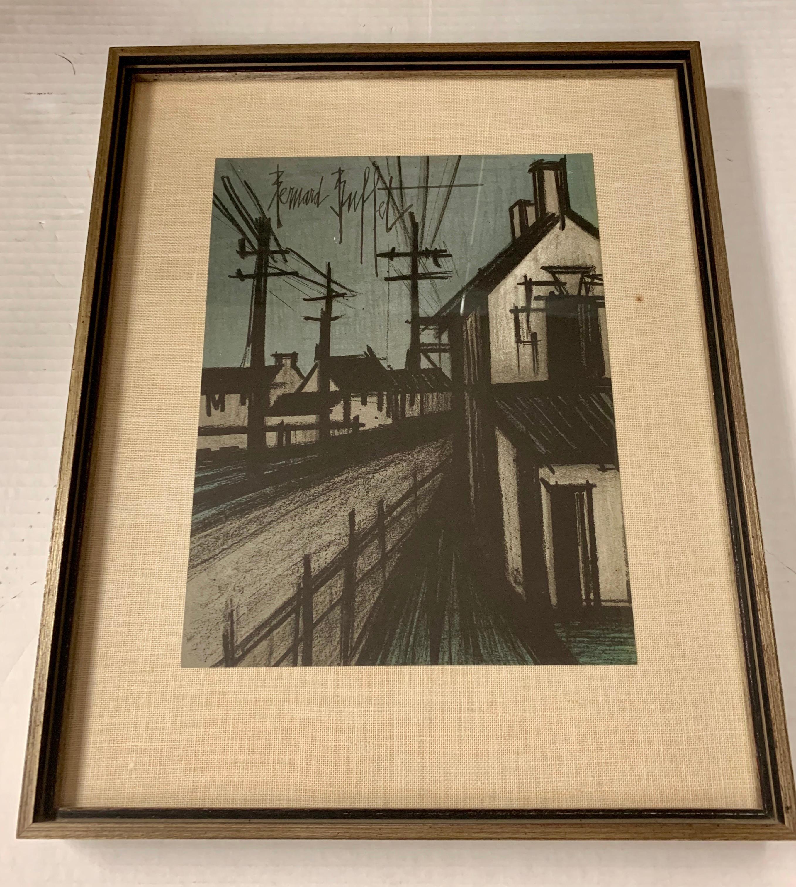 Rare Bernard Buffet first printing lithograph, circa early nineteen seventies in original frame.