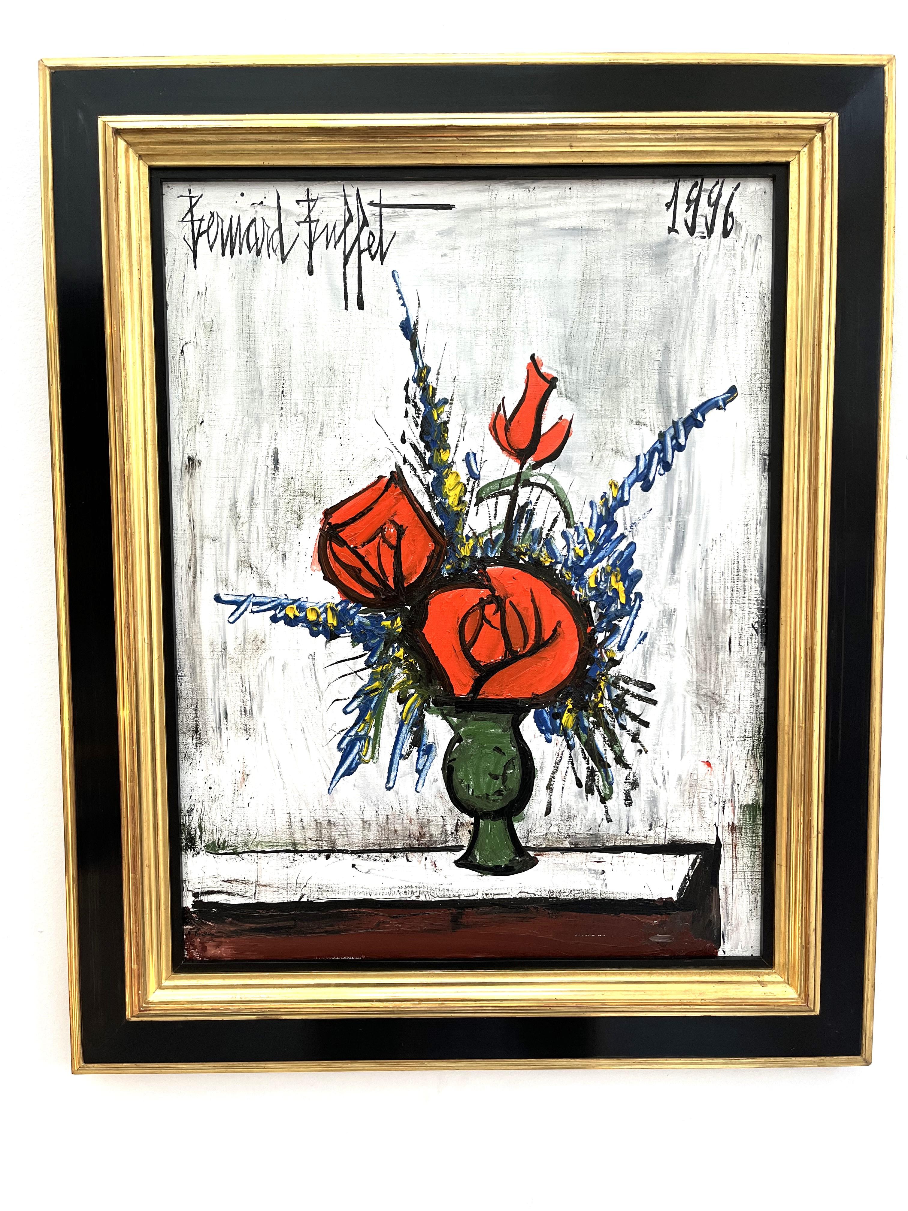 Blumenstrauß mit Rosen – Painting von Bernard Buffet