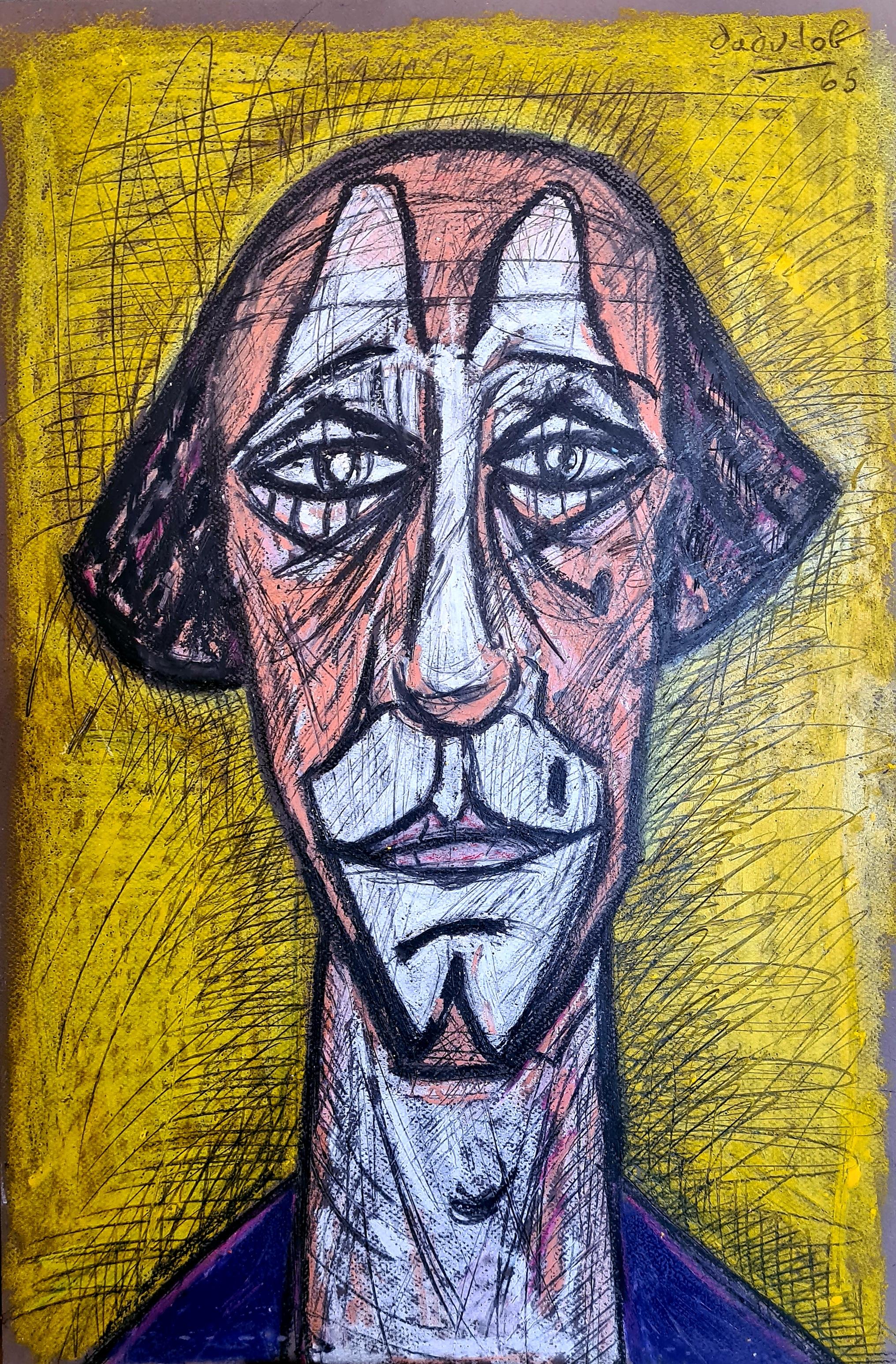 Expressionist Clown Portrait After Bernard Buffett