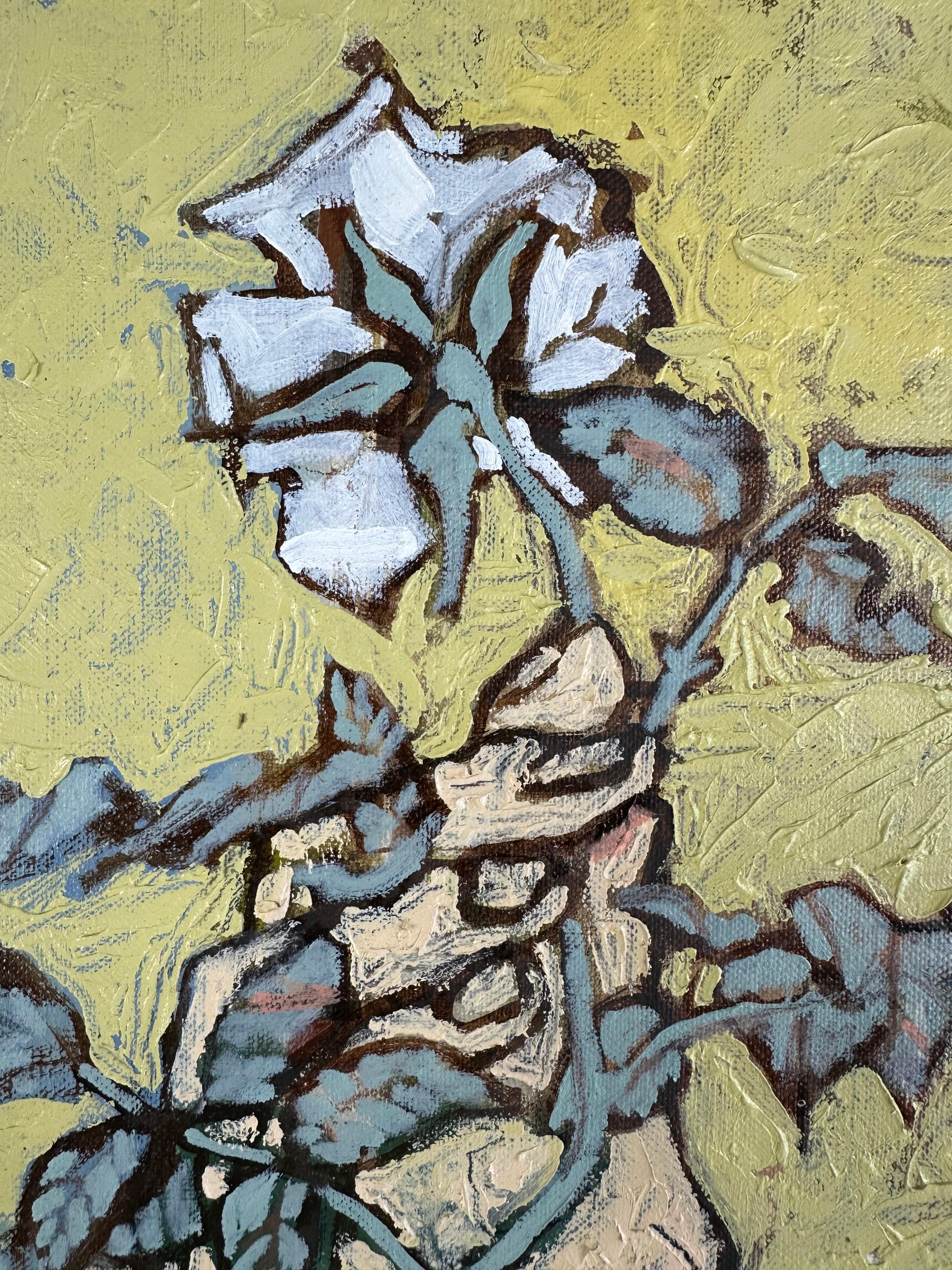 Hand mit weißer Rose – Painting von Bernard Buffet