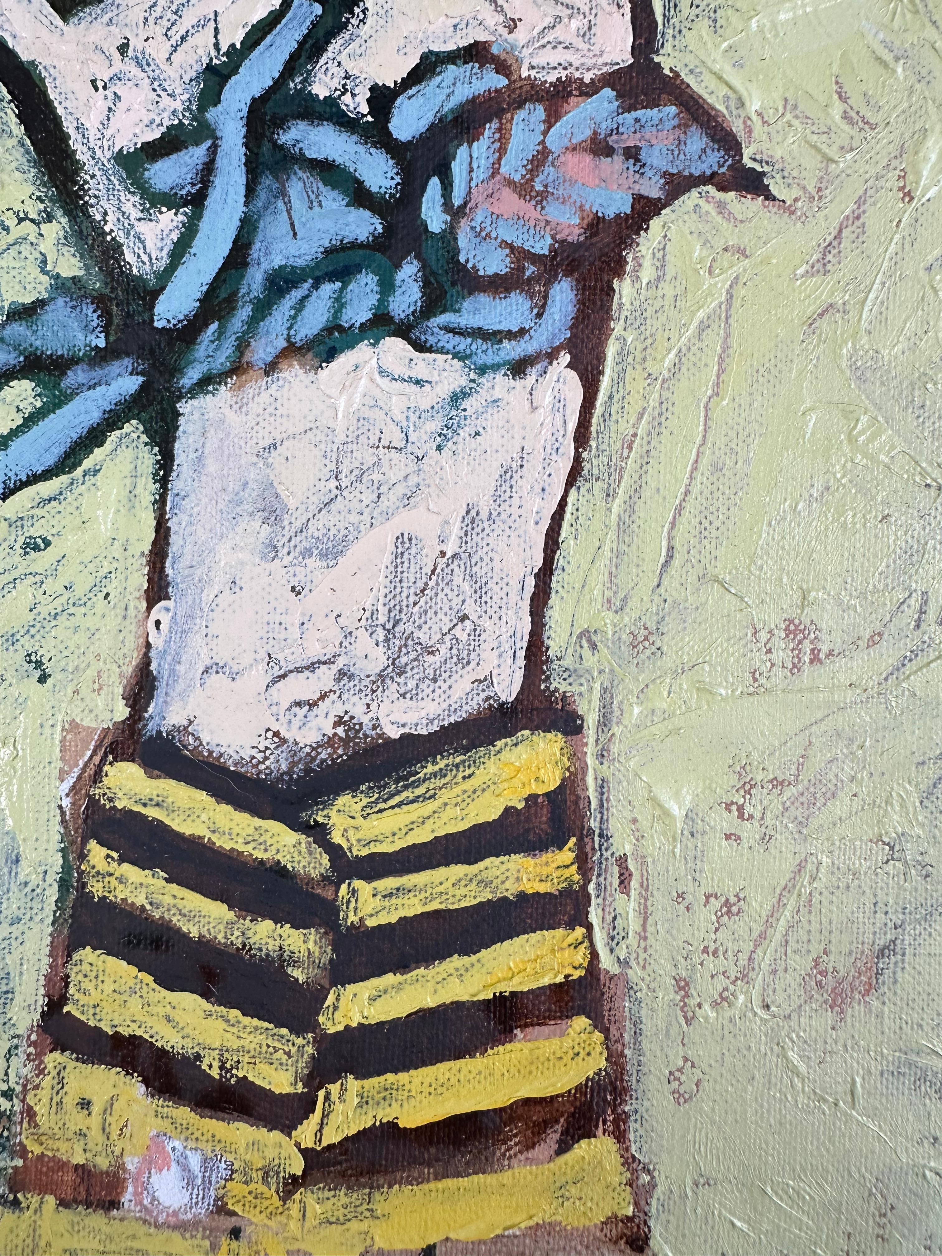 Hand mit weißer Rose (Weiß), Figurative Painting, von Bernard Buffet