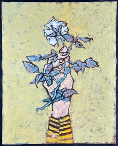 Main avec rose blanche