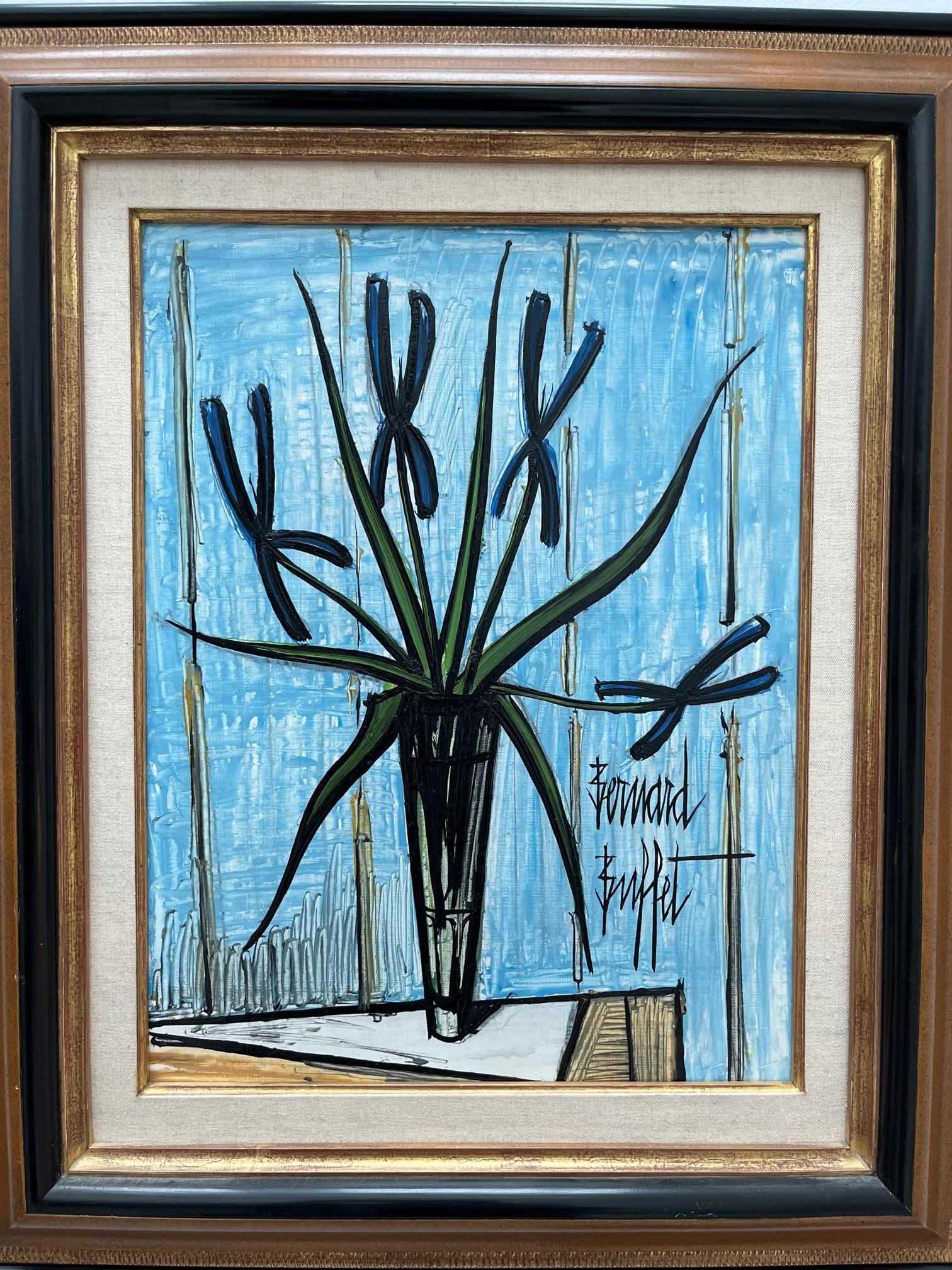 Iris Bleu - Painting by Bernard Buffet