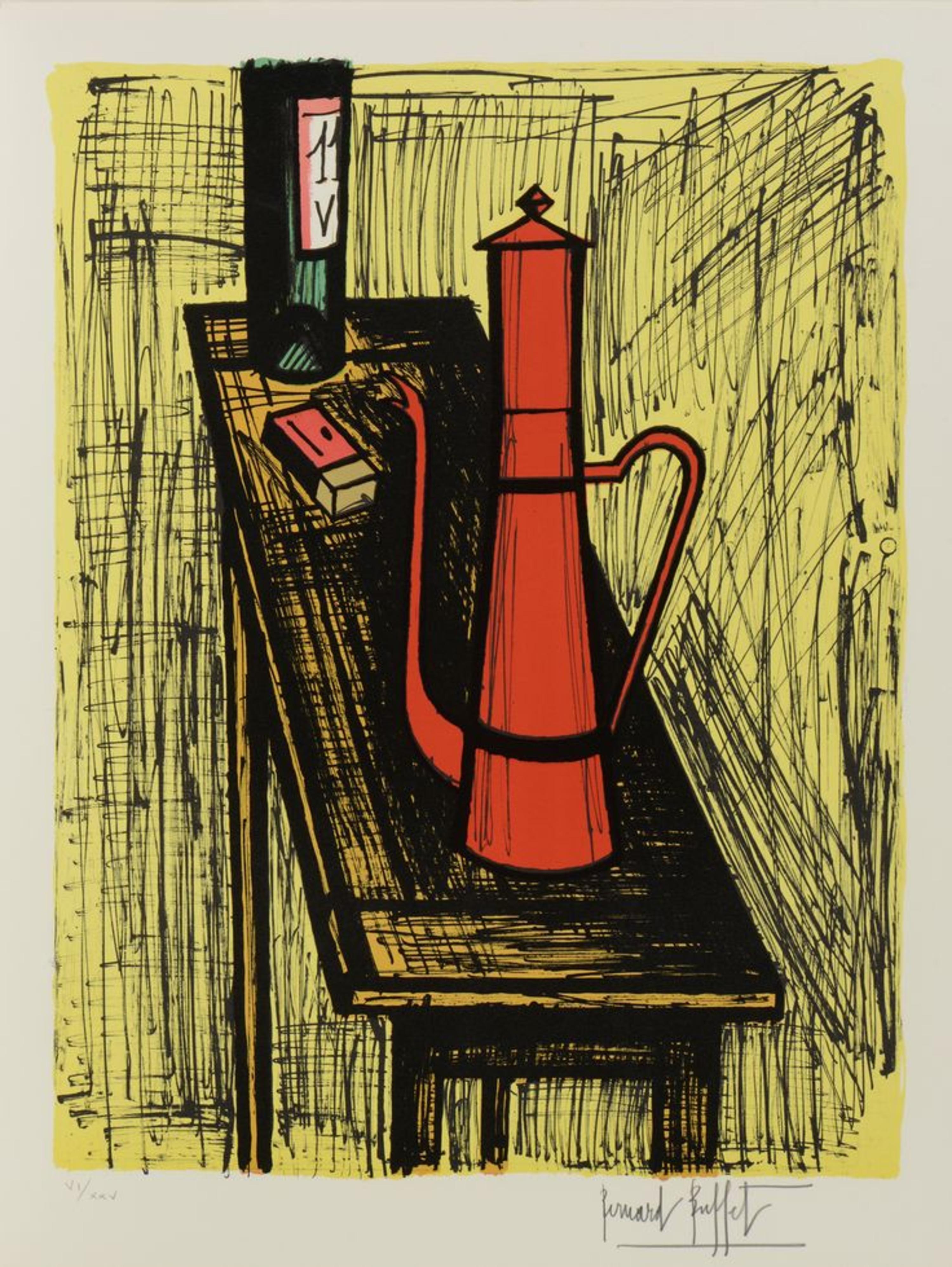 Still-Life Painting di Bernard Buffet - La Cafeteria Rouge