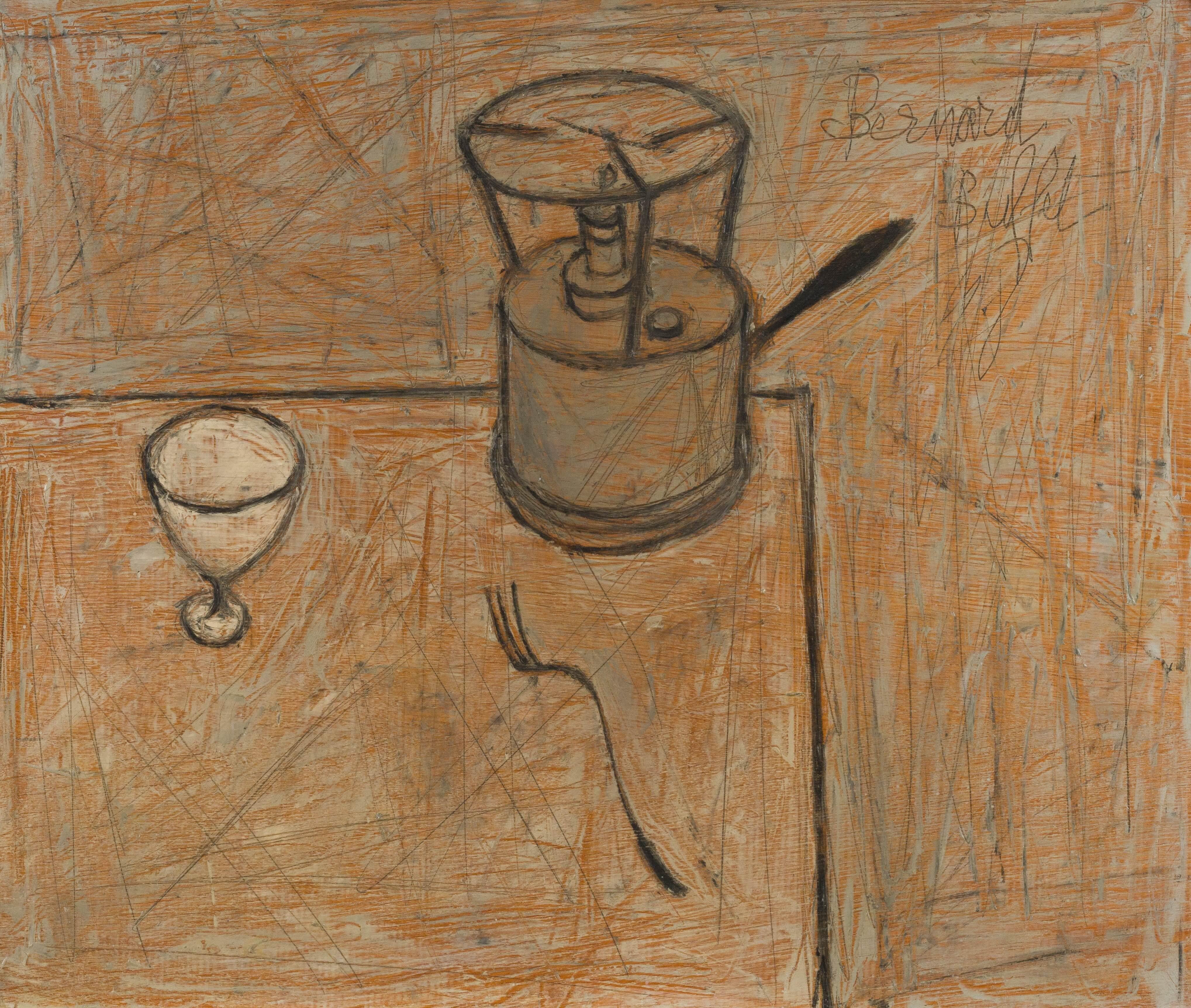 Nature morte au réchaud von Bernard Buffet - Stillleben, Gemälde, Öl auf Leinwand