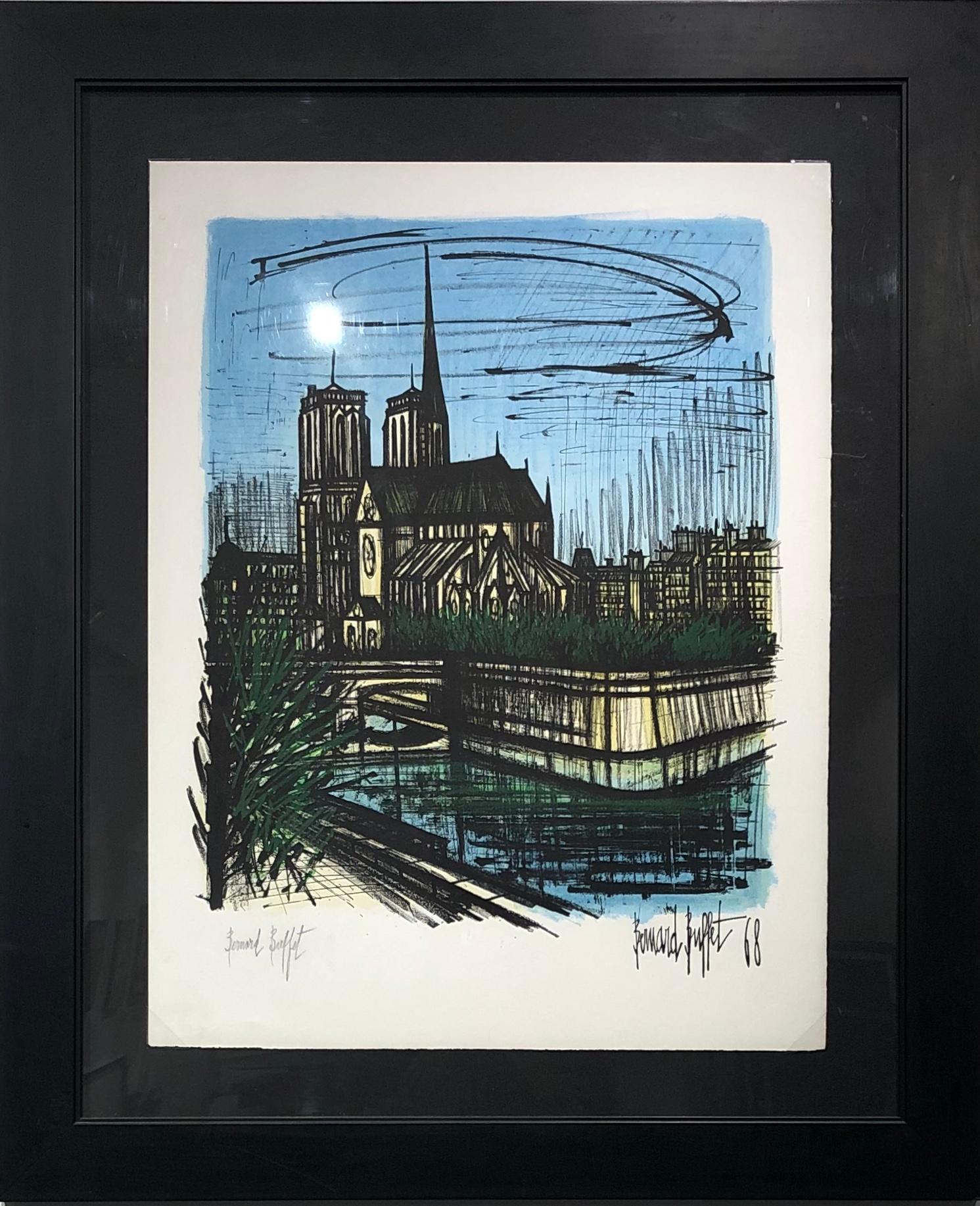 Bernard Buffet Landscape Painting - Notre Dame