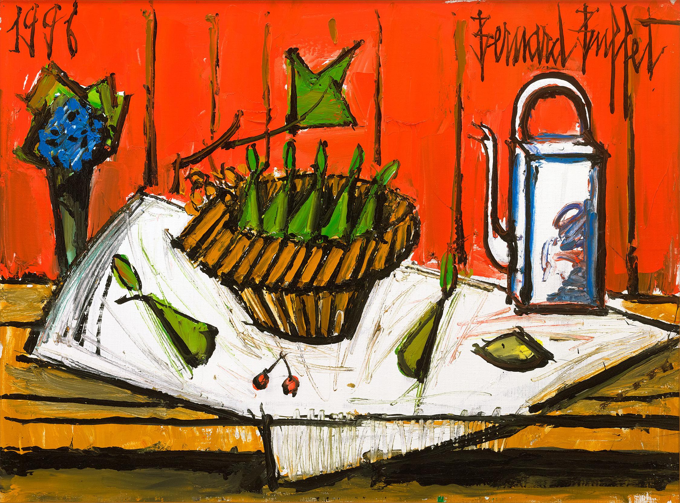Panier de poires et théière de Bernard Buffet