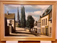 Treboul, le clocher et la rue Vieille (Finistère)