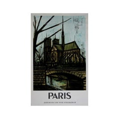 1967 original travel poster by Bernard Buffet Paris Chemins de fer Français SNCF