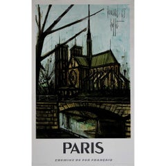 1967 Manifesto di viaggio originale di Bernard Buffet Paris Chemins de fer Français SNCF