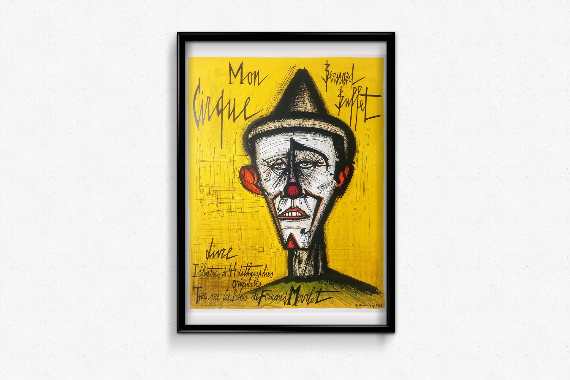 1968 Original exhibition poster of Bernard Buffet - Mon Cirque - Circus For Sale 1