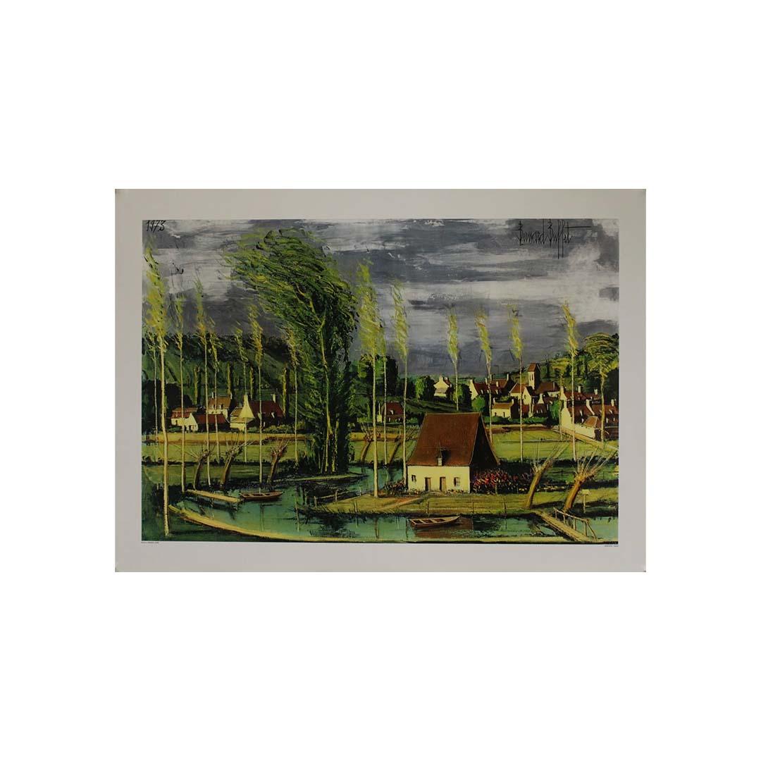 1973 Lithograph Village au soleil, bord de rivière by Bernard Buffet For Sale 3