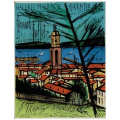 Affiche originale de 1978 pour l'exposition de Bernard Buffet à Saint Tropez, Côte d'Azur