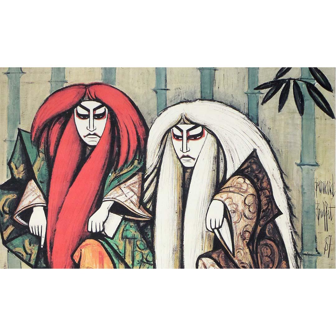 1988 Original exhibition poster for the Bernard Buffet show Kabuki For Sale 2