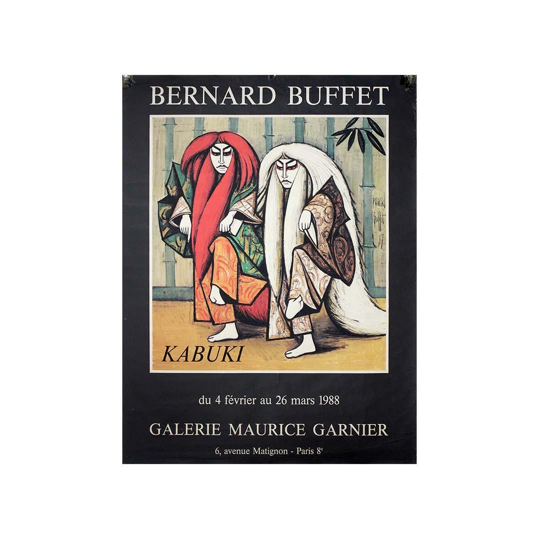 1988 Original exhibition poster for the Bernard Buffet show Kabuki For Sale 3