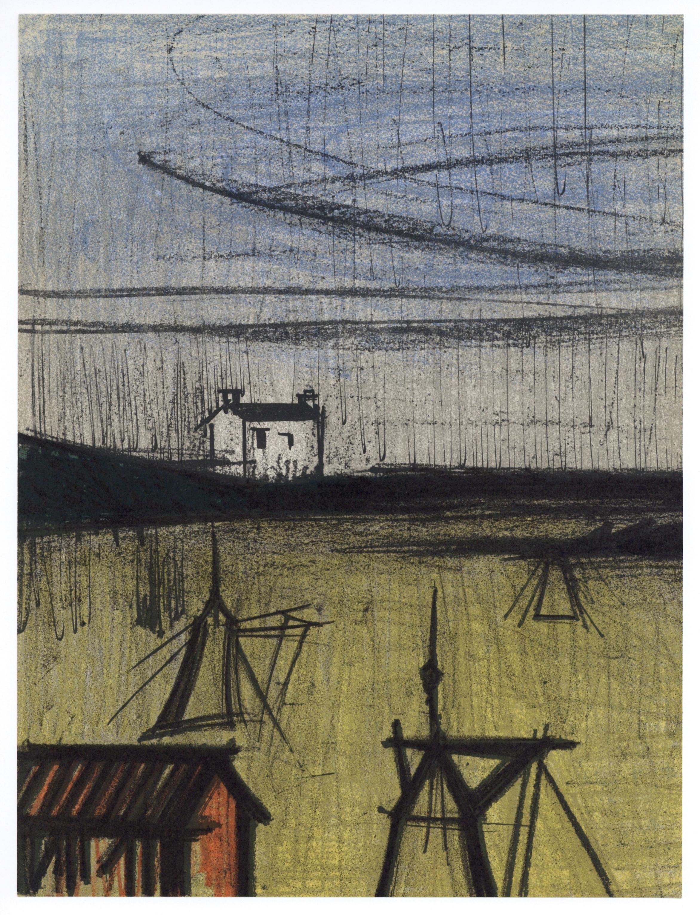 "Una piccola spiaggia" litografia originale - Print di Bernard Buffet