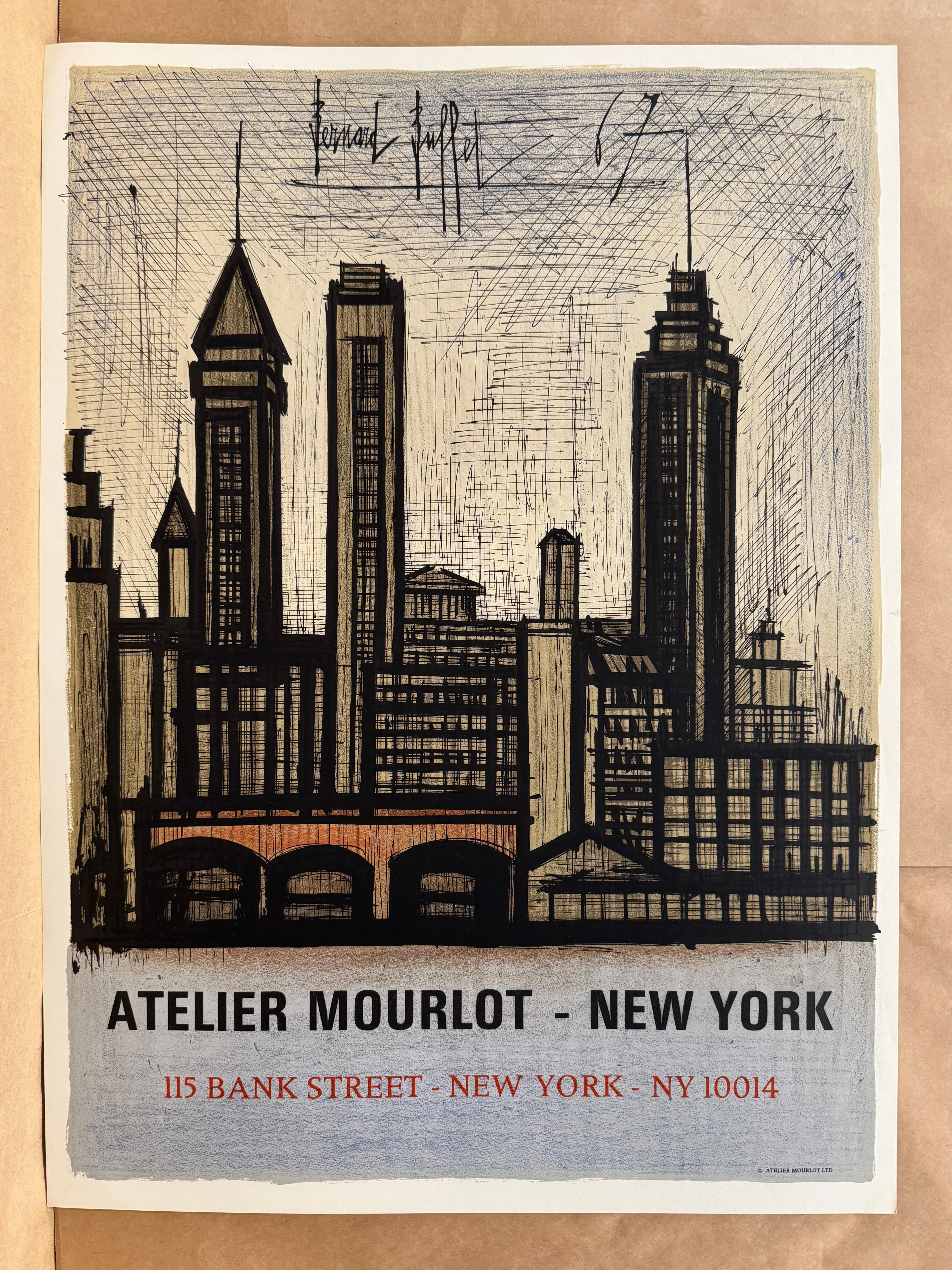 Atelier Mourlot - Nueva York (horizonte de Nueva York) de Bernard Buffet en venta 1