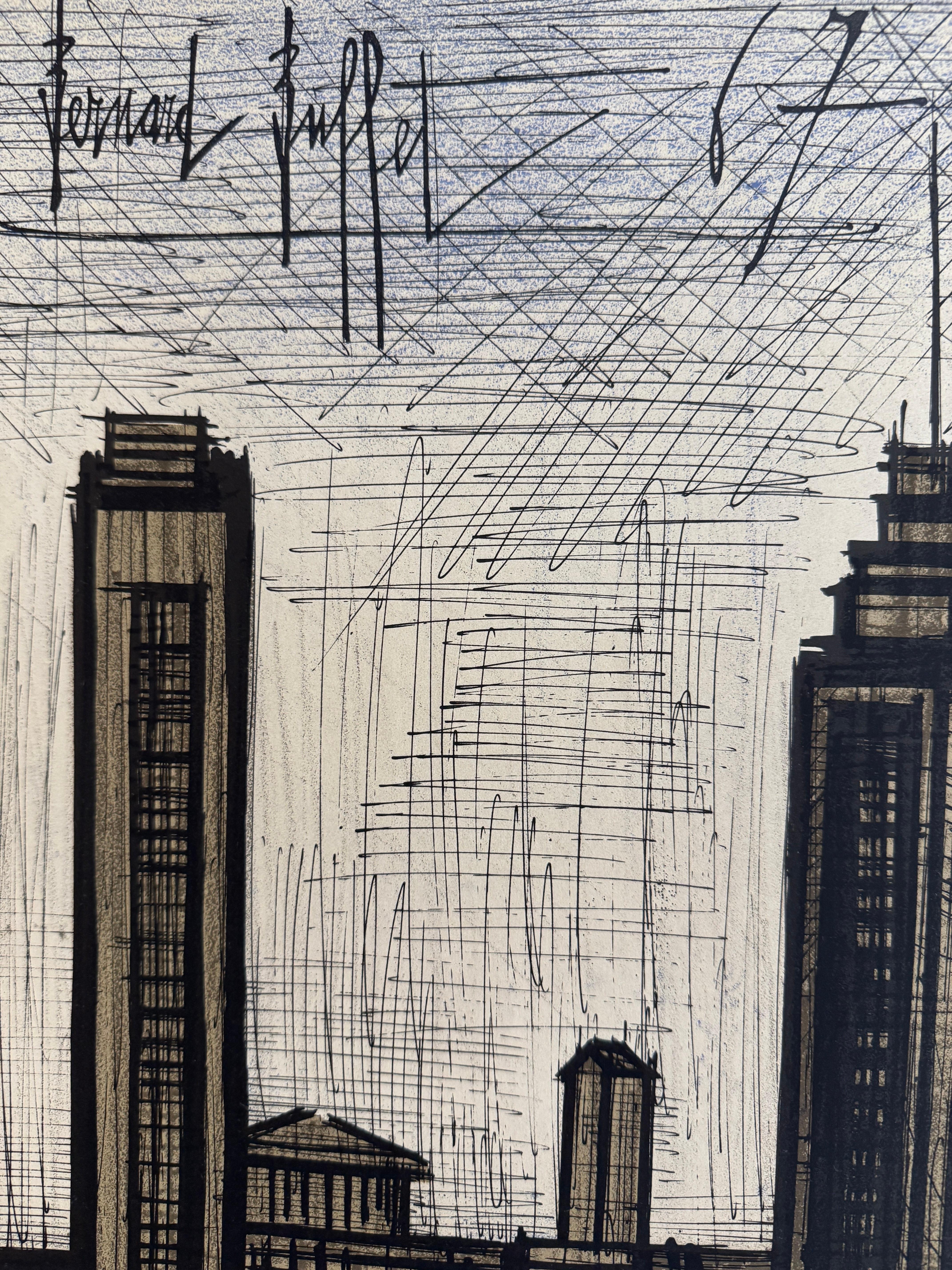 Atelier Mourlot - Nueva York (horizonte de Nueva York) de Bernard Buffet en venta 3
