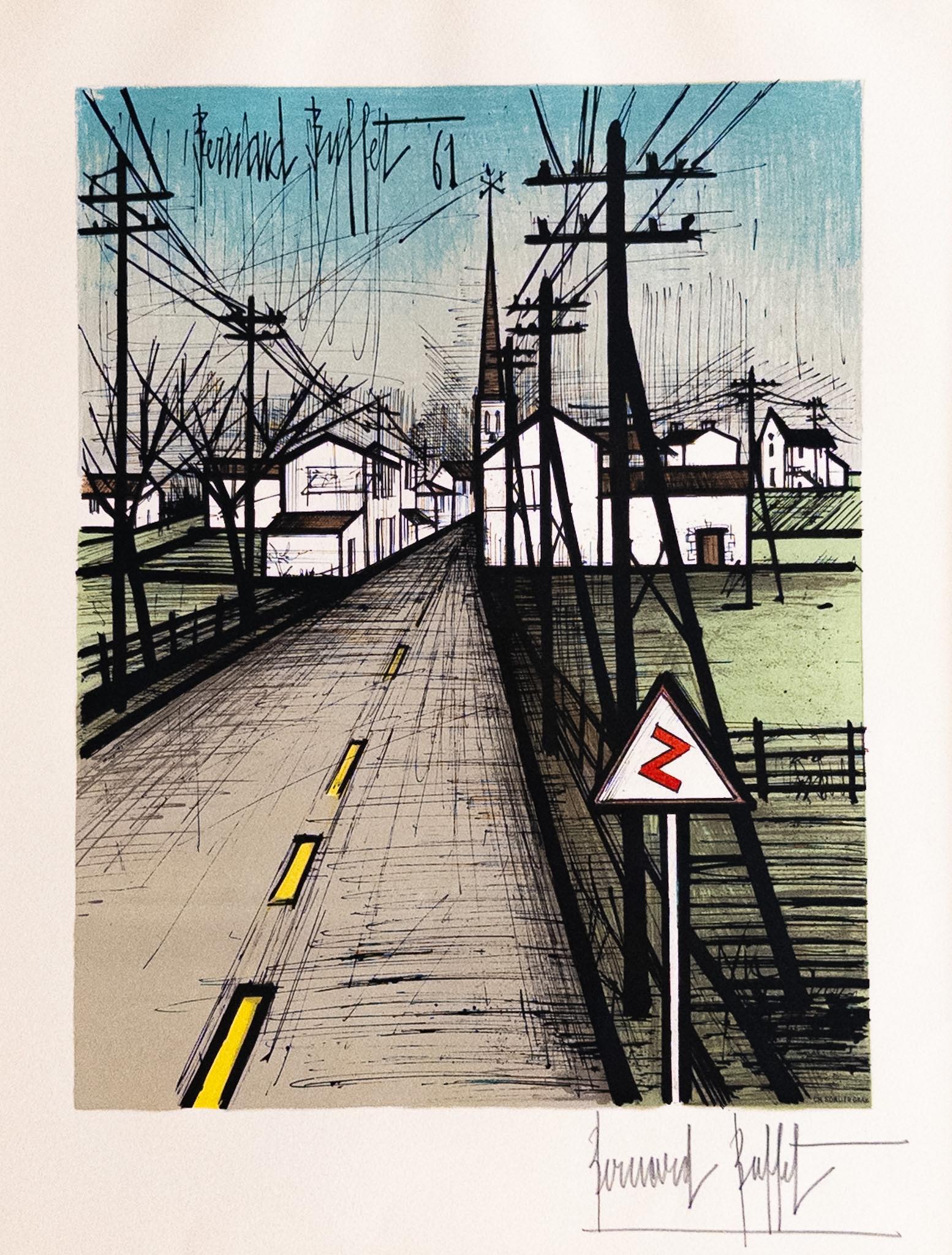 Bernard Buffet (1928–1999) – La Route – Color lithograph on Arches paper – 1961