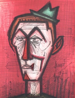 Bernard Buffet, Clown on Red Background, from Lithographs 1952-1966, 1967