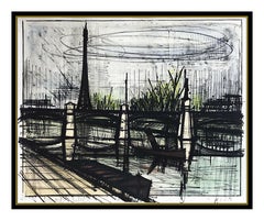 Bernard Buffet Original Le Pont Du Jour Color Lithograph Hand Signed Modern Art