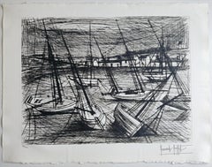 Bernard Buffet -- Voiliers échoués à marée basse