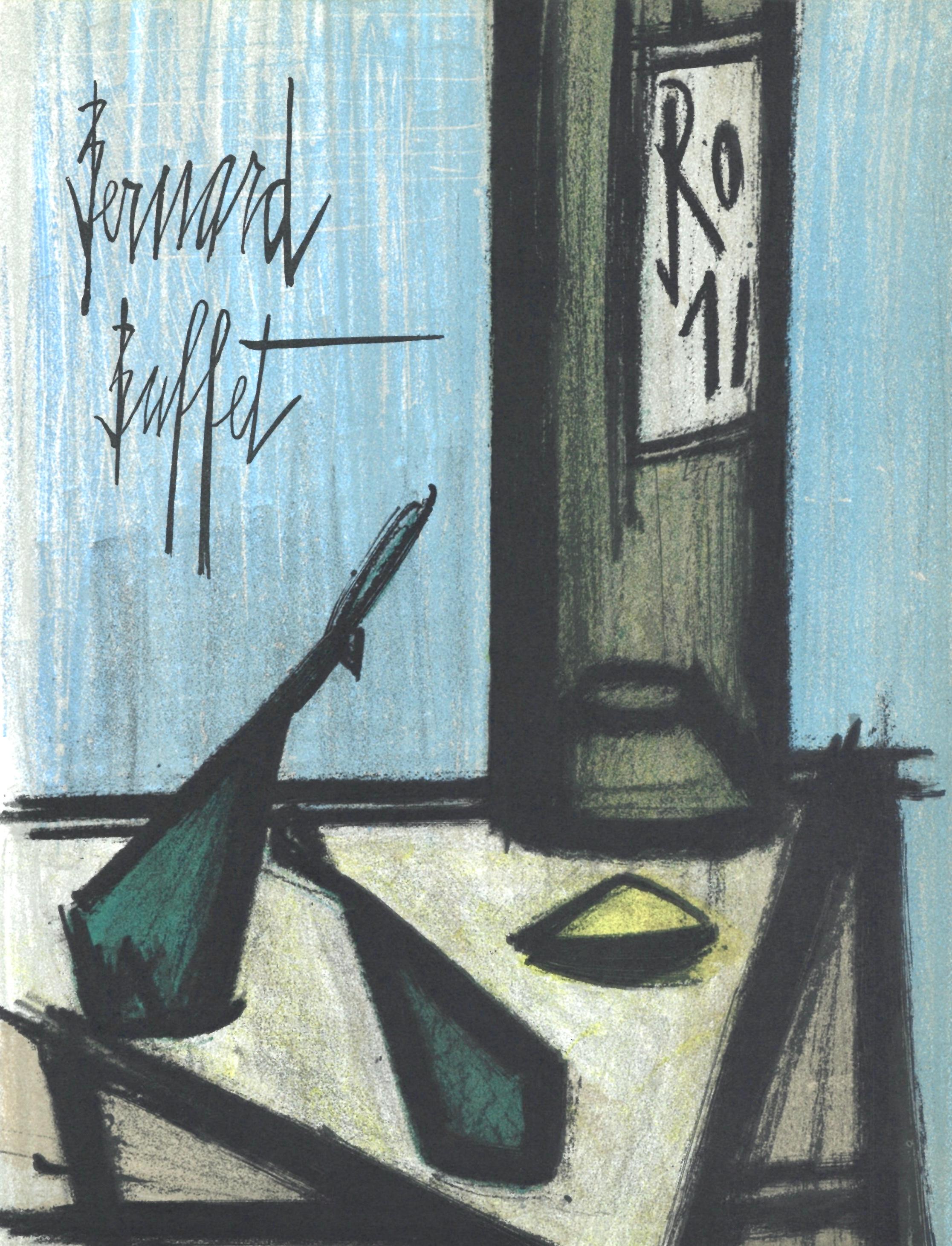 Bernard Buffet, Still Life with a Bottle, from Lithographs 1952-1966, 1967
