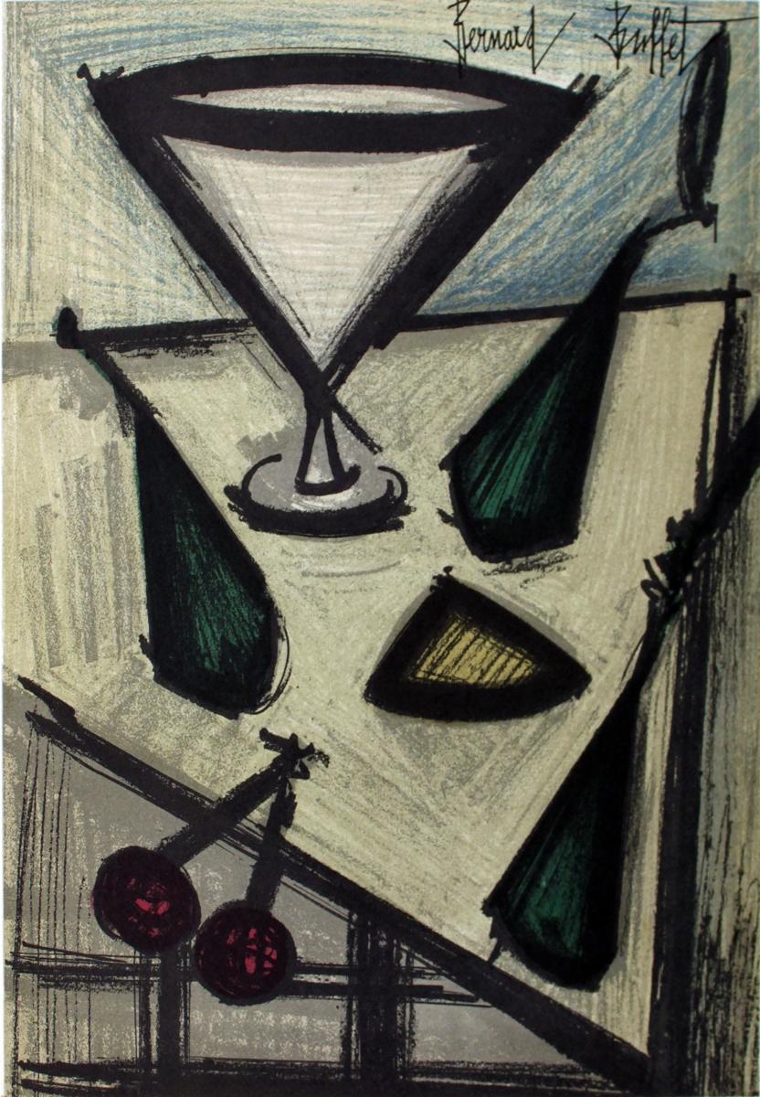 Naturaleza muerta con fruta-Litografía-1966 - Print de Bernard Buffet