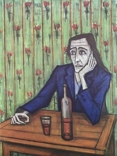 Bernard Buffet, Woman with a Glass of Wine, from Painters of Today, 1966 (after)