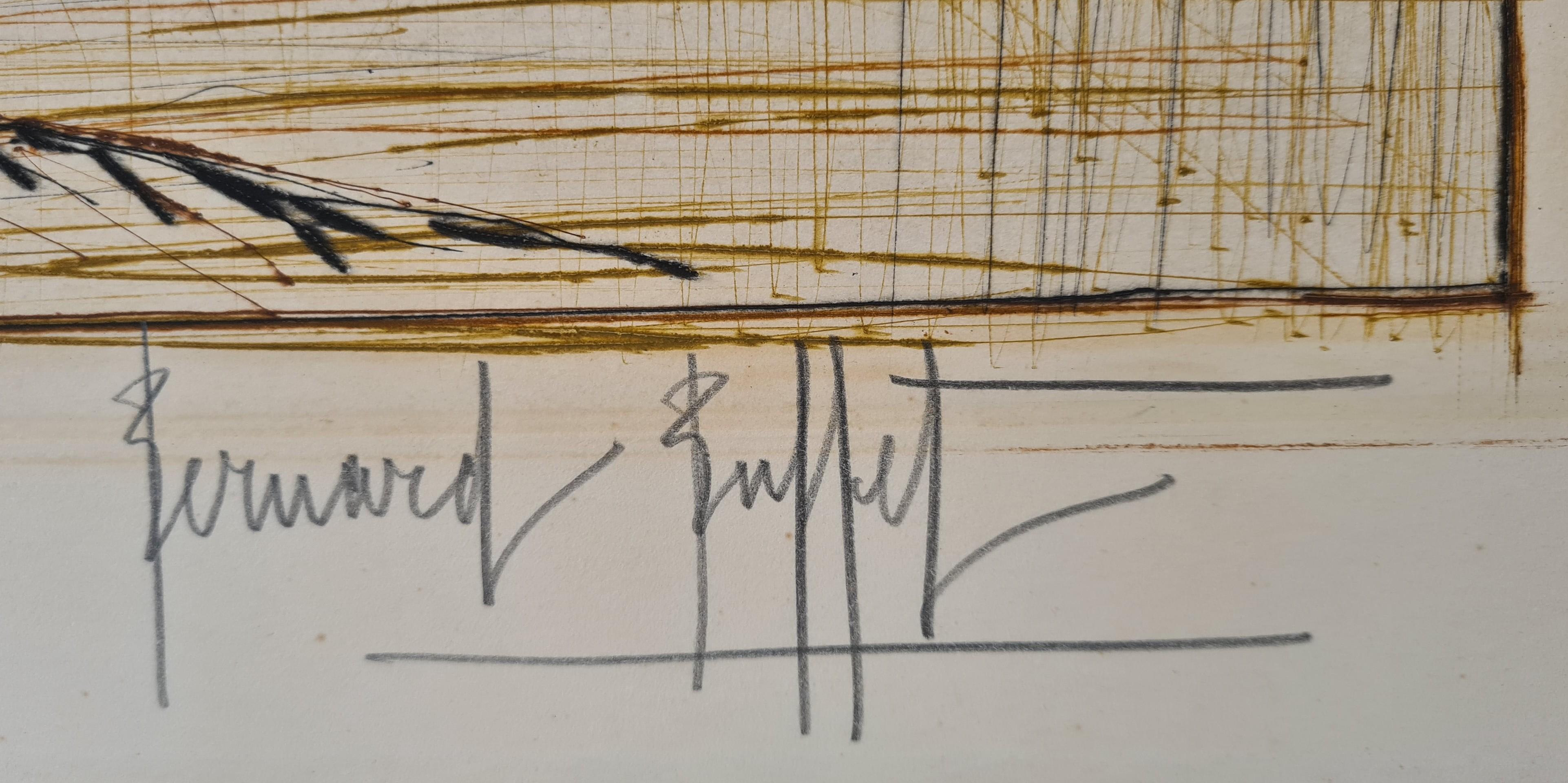 Engraving, 1964
Handsigned by the artist in pencil and annotated EA 
Catalog : [Rheims 44, p. 44]
76.00 cm. x 56.00 cm.  29.92 in. x 22.05 in. (paper)
46.00 cm. x 60.00 cm.  18.11 in. x 23.62 in. (image)
Arches paper. 
With this mosquito in warm