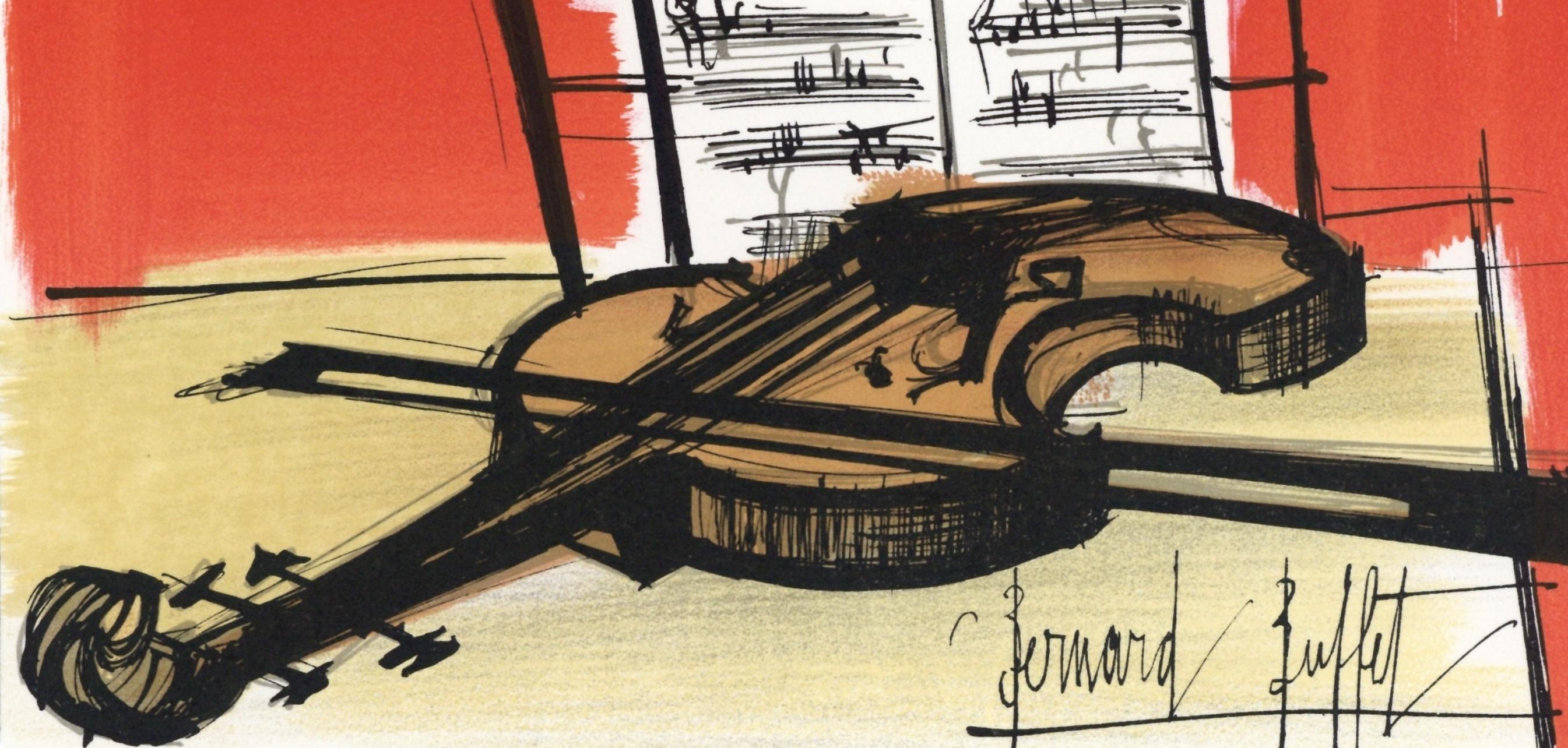 Buffet, Composición, Lettre à mon peintre Raoul Dufy (after) - Print de Bernard Buffet