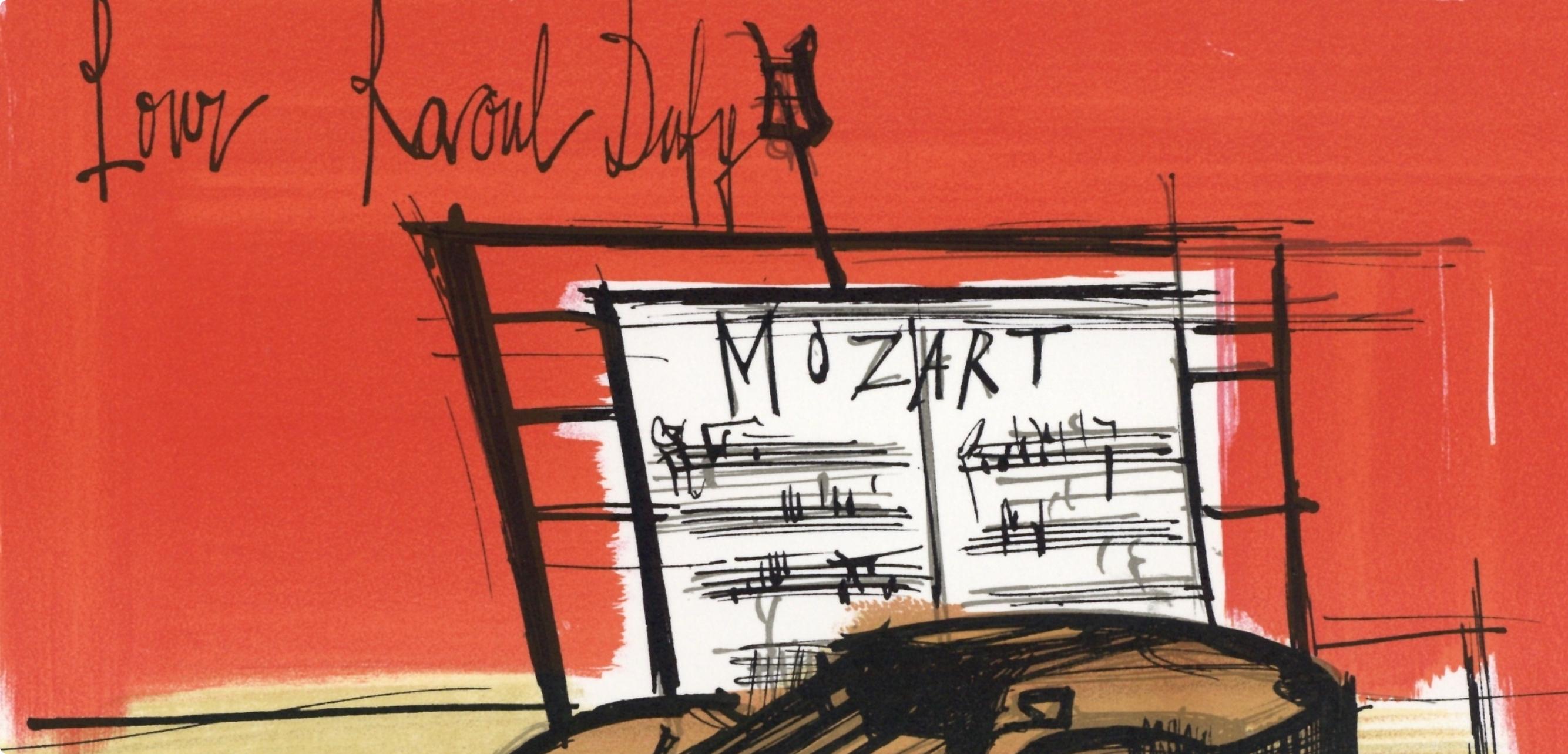 Buffet, Composición, Lettre à mon peintre Raoul Dufy (after) - Figurative Print Naranja de Bernard Buffet
