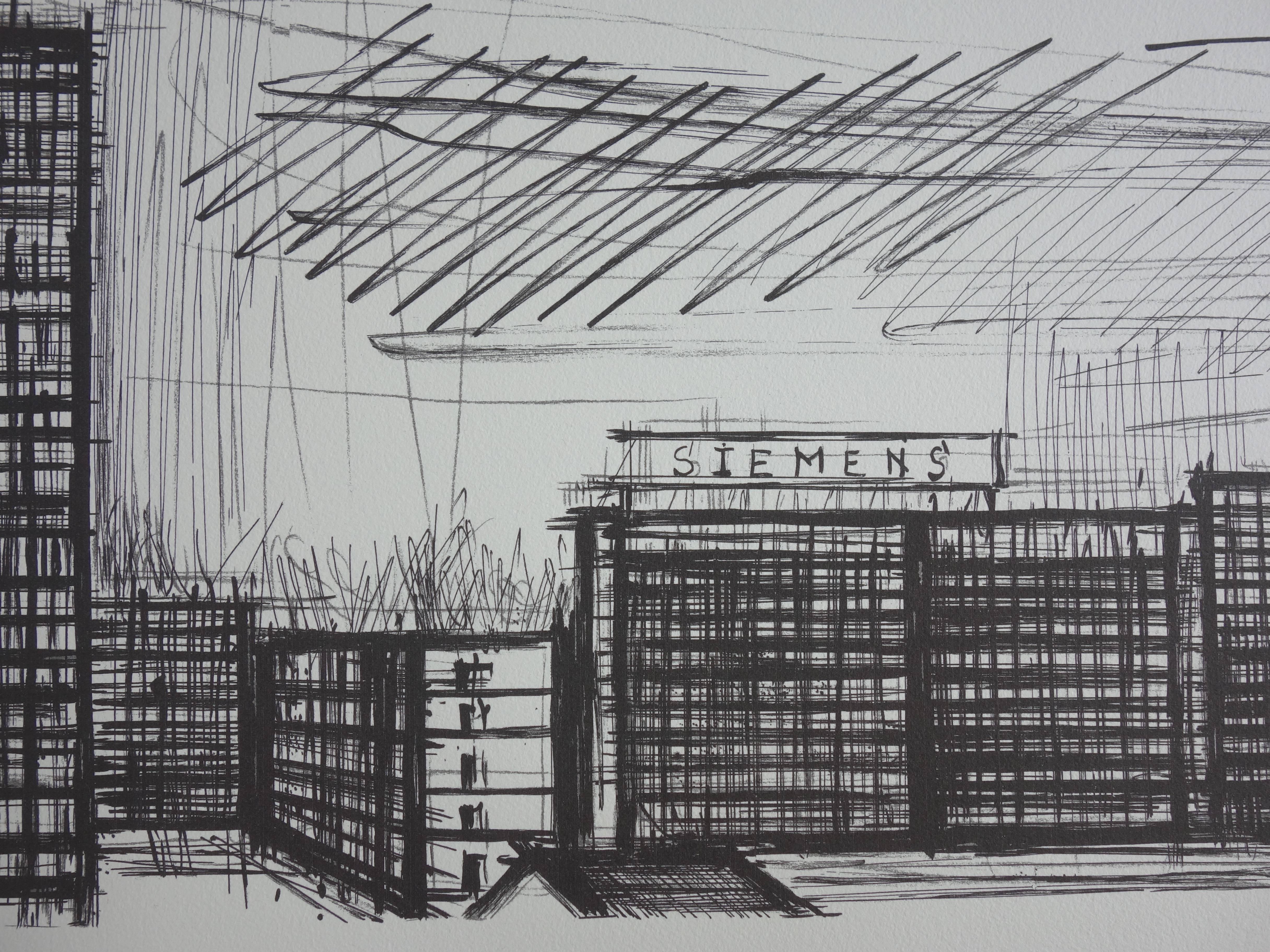 Buildings - Lithograph on vellum - 1968 - Modern Print by Bernard Buffet