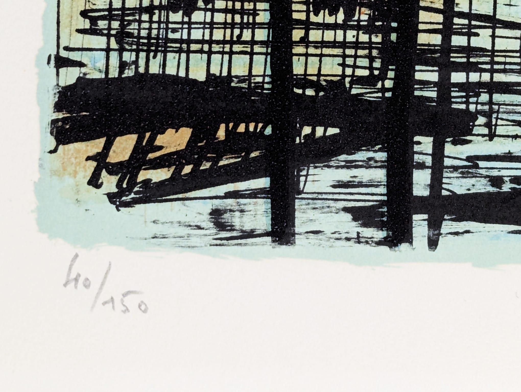 Ca' d'oro - Gray Abstract Print by Bernard Buffet