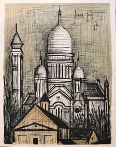 Church of Saint Sulpice - Original Lithograph by B. Buffet - 1964
