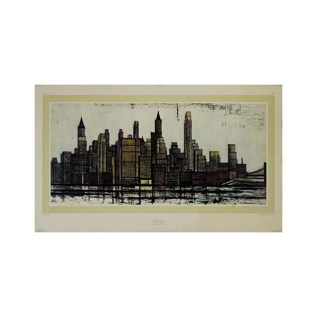 Affiche originale de Bernard Buffet datant de 1965 - La ligne d'horizon de New York en vente 3