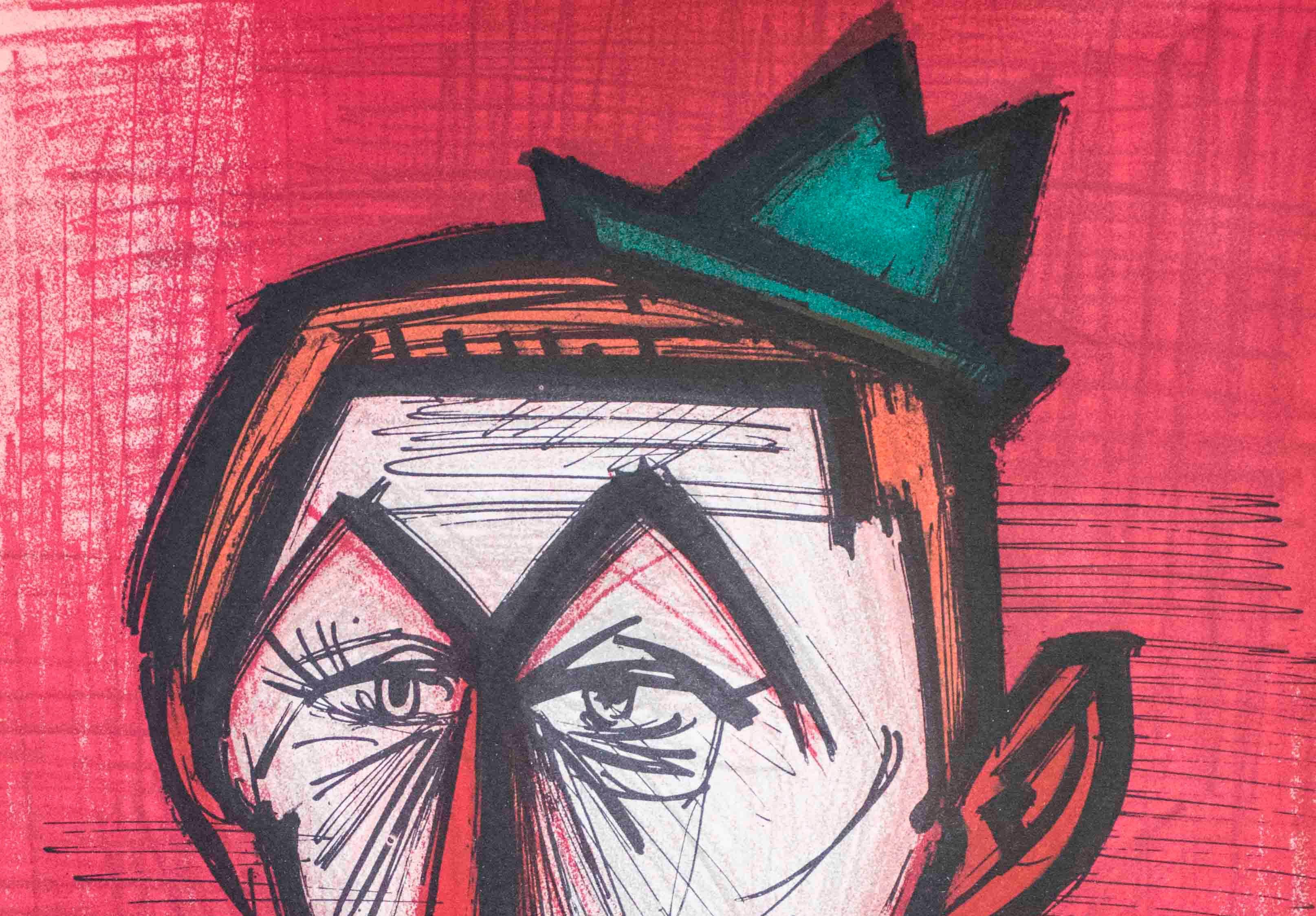 Clown (rouge) - Print de Bernard Buffet