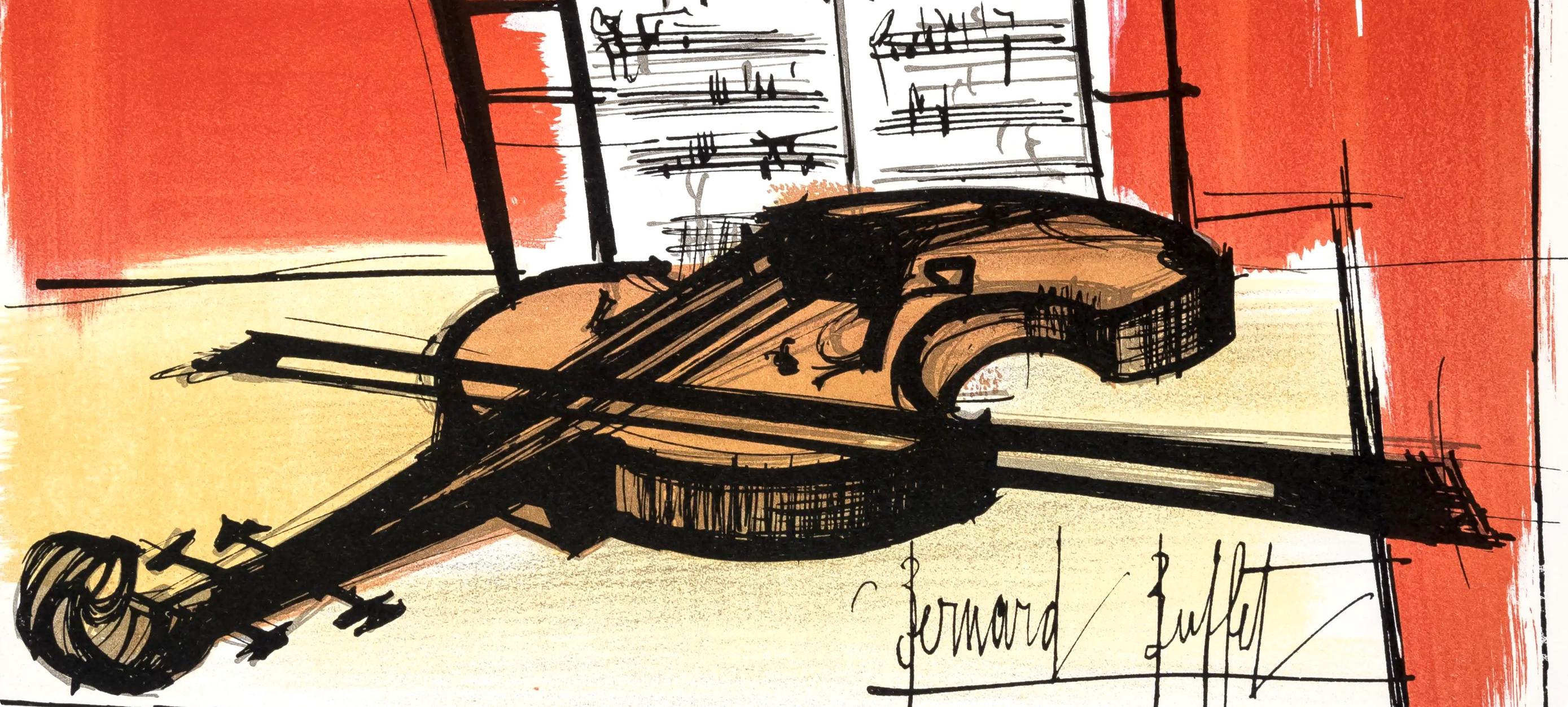 Composition, Lettre à mon peintre Raoul Dufy - Print by Bernard Buffet