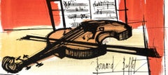 Bernard Buffet, Violin and Mozart Score, 1965