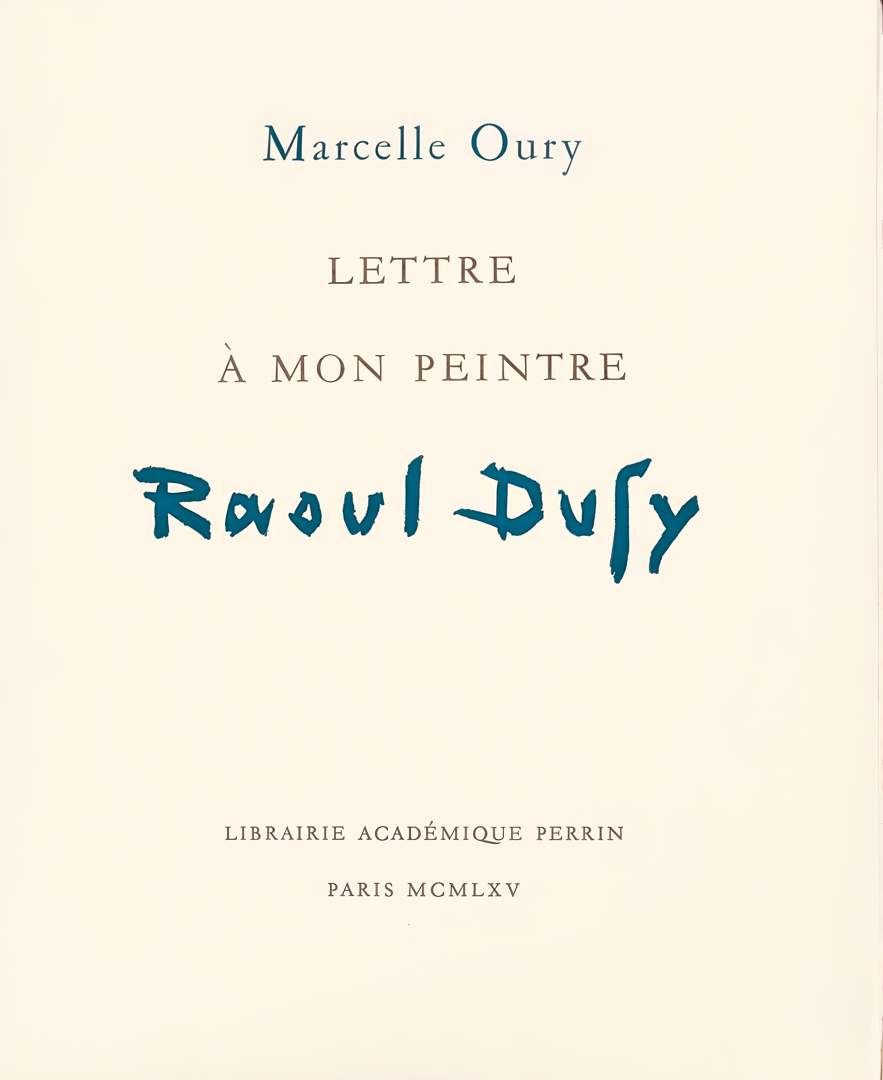 Composition, Lettre à mon peintre Raoul Dufy For Sale 1