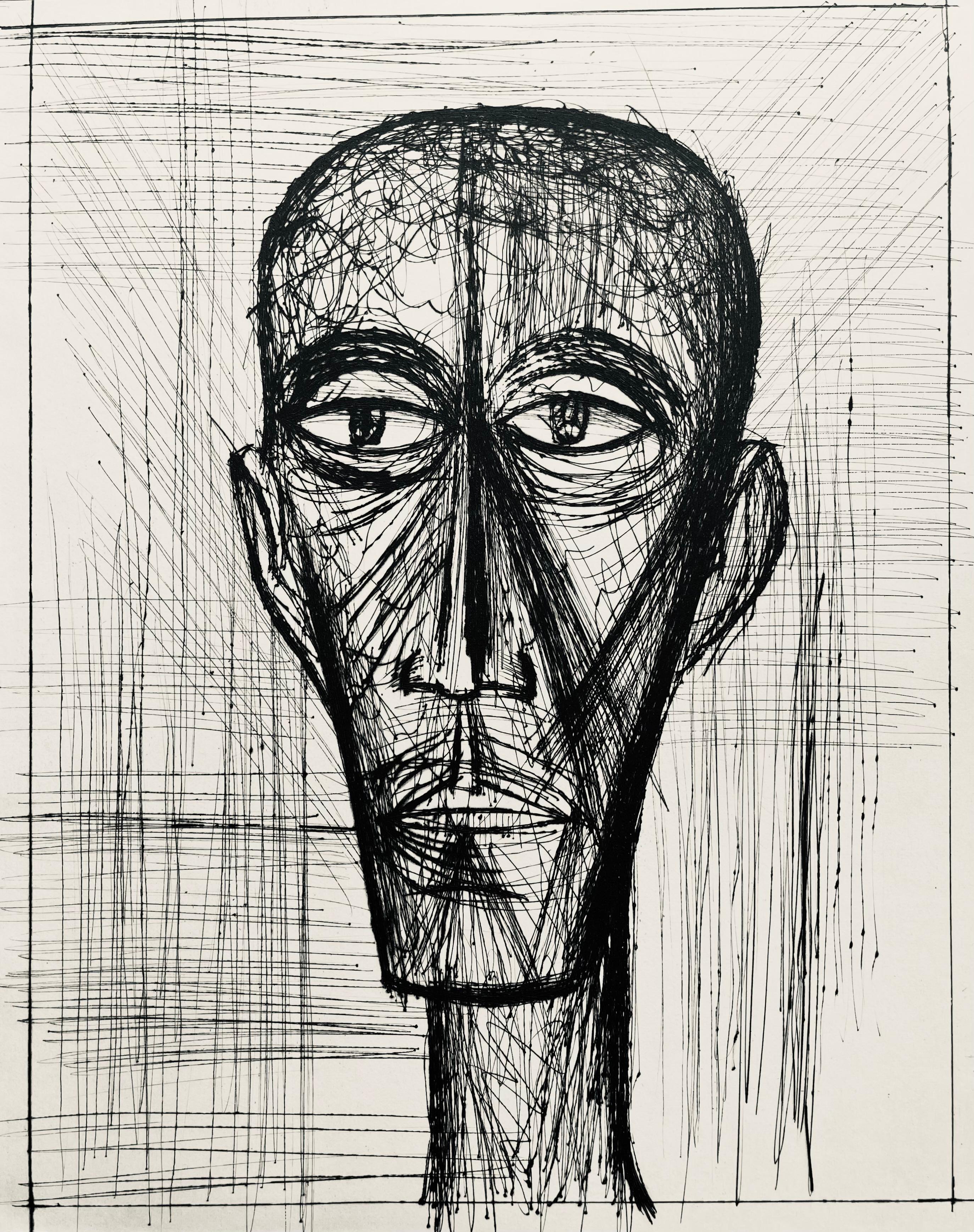Drypoint etching on papier de Rives B.F.K. pur fil paper. Unsigned and unnumbered, as issued. Good condition. Notes: From the folio, Voyages fantastiques aux États et empires de la lune et du soleil, 1958. Published by Joseph Foret, Éditeur d'Art,