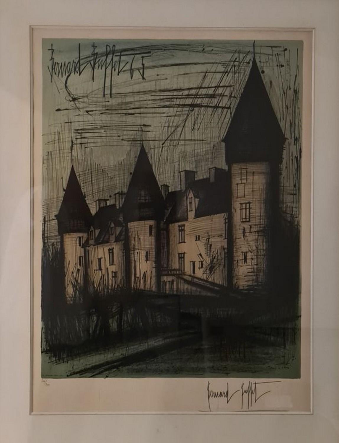 Bernard Buffet Figurative Print - Culan Castle 